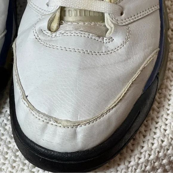 Nike air Jordan 5 retro White and Blue High-Top Sneakers 12